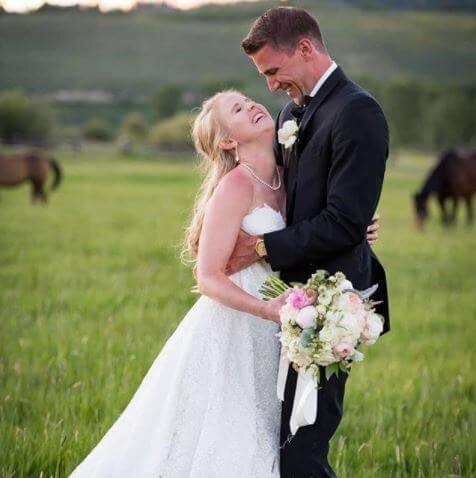 Chris Bruin and Taylor at their wedding.